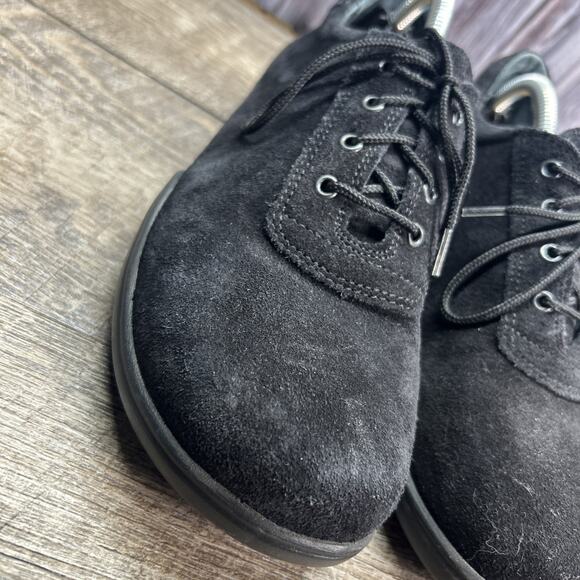 Footprints By Birkenstock Womens 38/245 US 7.5-8 Black Suede Padua Lace Shoe - Picture 3 of 16